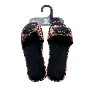 INC International Concepts Women's Leopard Print Tassel Slippers Size 7-8 New